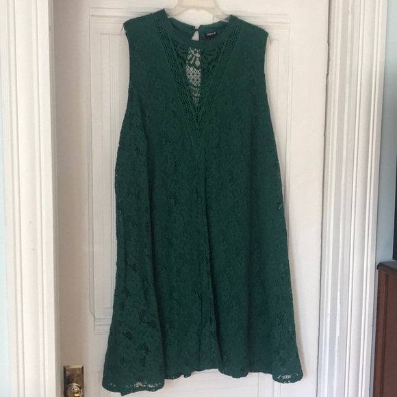 torrid Dresses & Skirts - Green Lace Trapeze Dress by Torrid